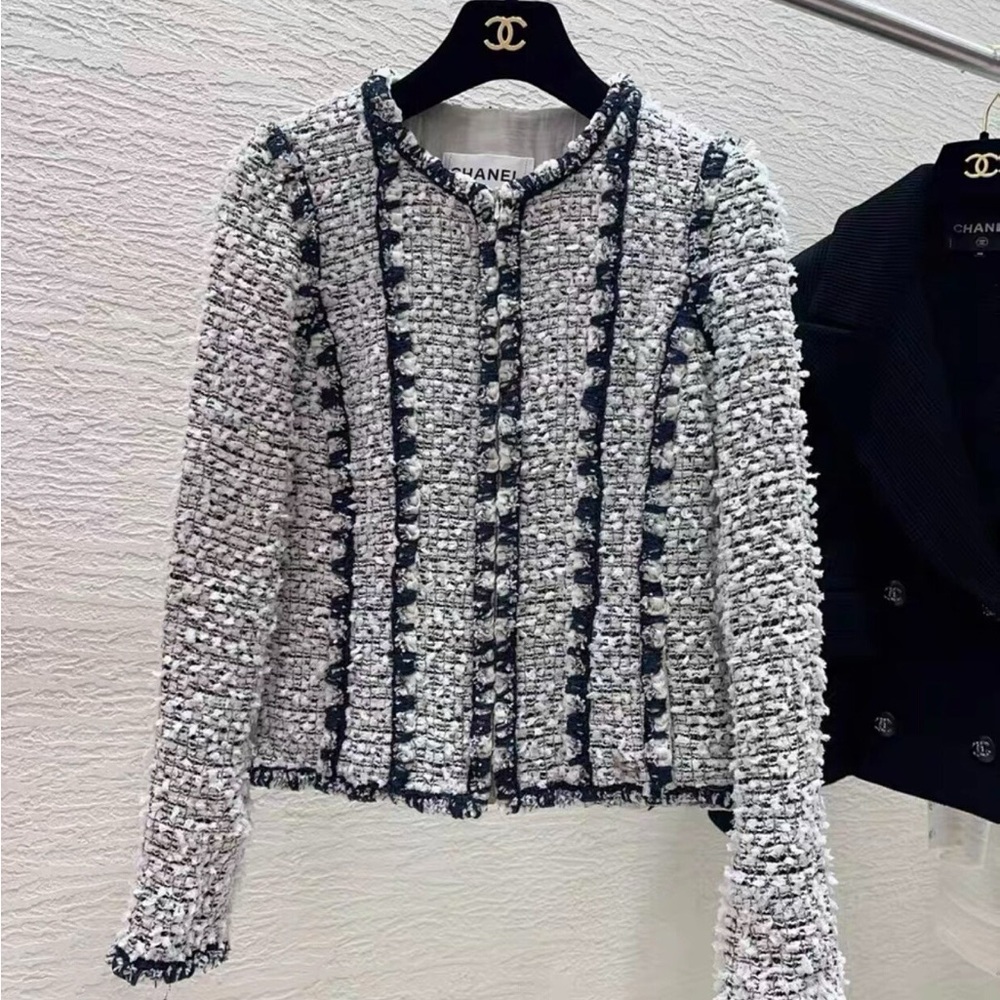 Authentic CHANEL Monochrome Tweed Jacket